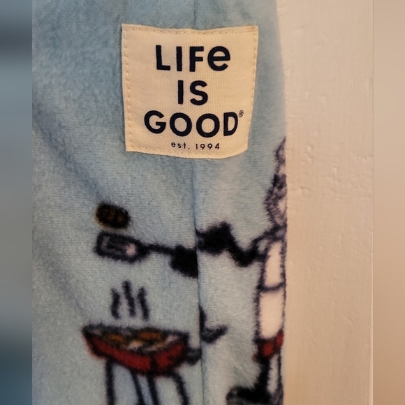 Life Is Good BBQ Camping Print Fleece Bottoms - Picture 2 of 5